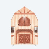 Lofaris Rustic Wooden House Barn Door Arch Party Backdrop